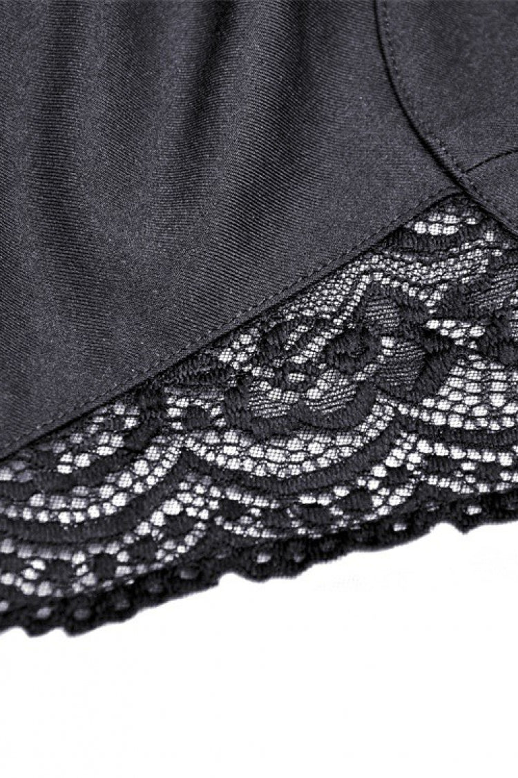 Layered Swallowtail Gothic Wedding Dress with Lace-Up - NoirEdge