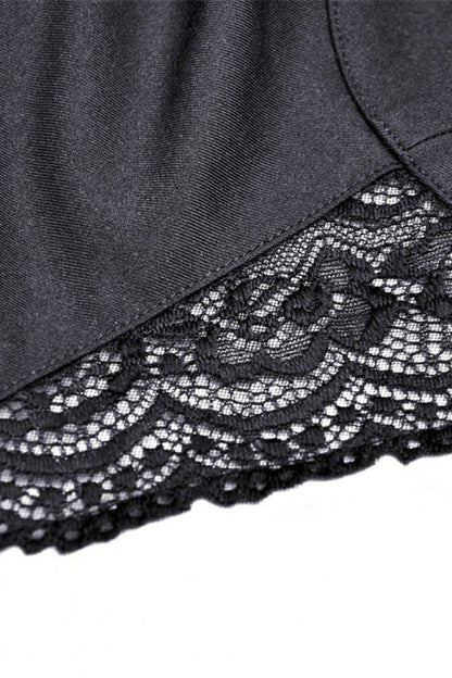 Layered Swallowtail Gothic Wedding Dress with Lace-Up - NoirEdge