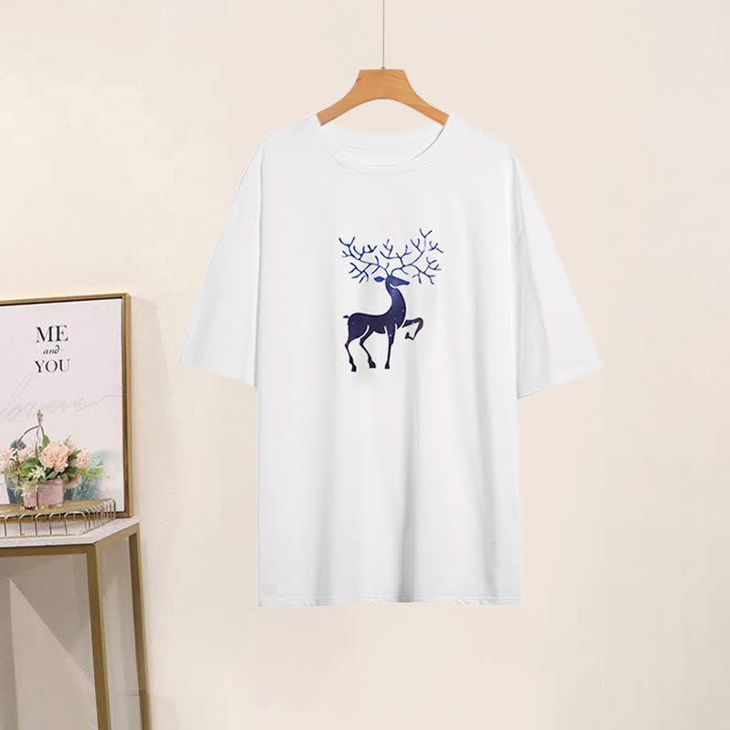 T-shirt à col rond imprimé avec jupe en tulle à nœud papillon 