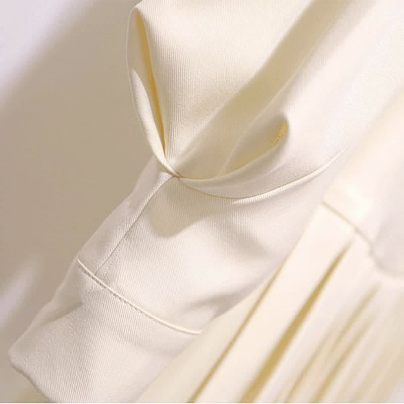 Vest Fringed Shirt Dress Lapel Boho Embroidery Pleated