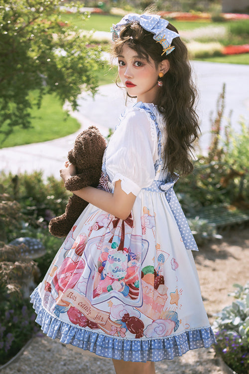 Candy-Jar Print Ruffled Sweet Lolita JSK Dress