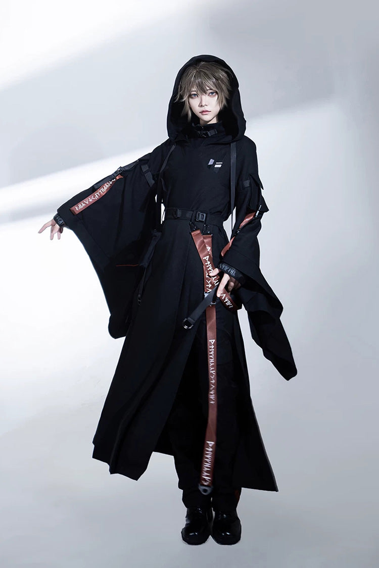 Stand Collar Long-Sleeve Gothic Prince Ouji Skirt Set