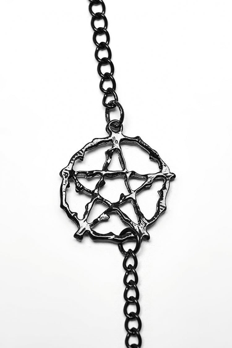 Gothic Body Harness with Crystal Pendant and Tassel Chain for Her