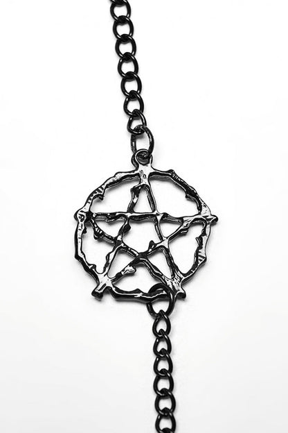 Gothic Body Harness with Crystal Pendant and Tassel Chain for Her