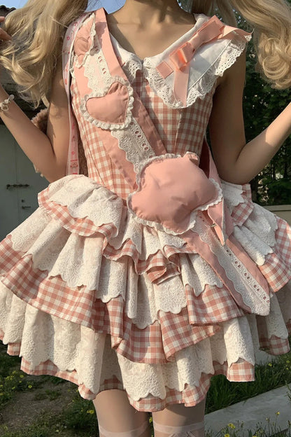 Rose Star Grant Angel Triple Layer Print Ruffle Sweet Lolita Dress
