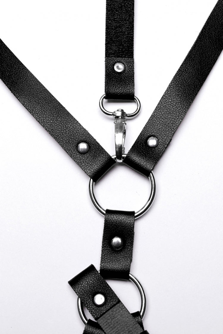Steampunk Harness for Men with Faux Leather Waist and Leg Straps