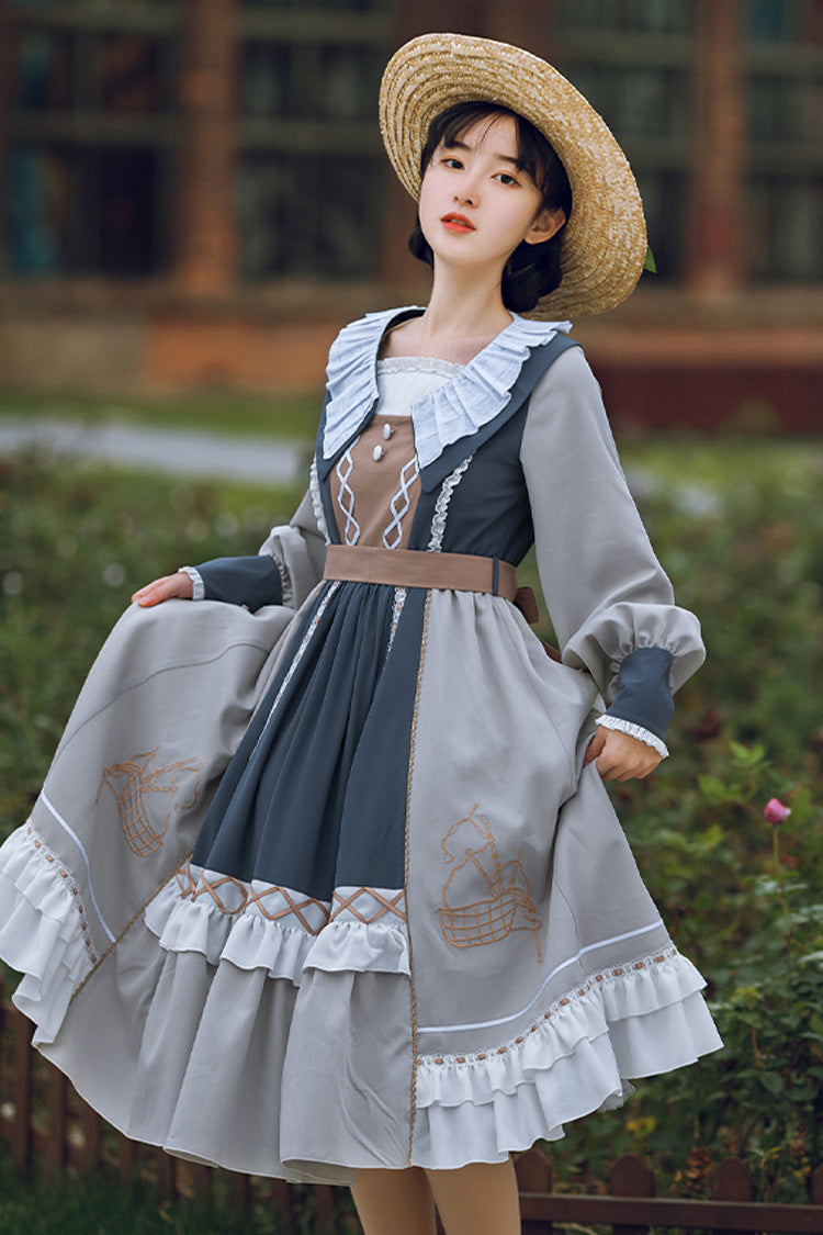 Detachable Collar Ruffled Sweet Lolita OP Gown