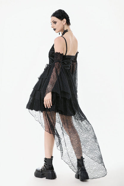 Fishtail Lace Gothic Slip Dress for Graduation
