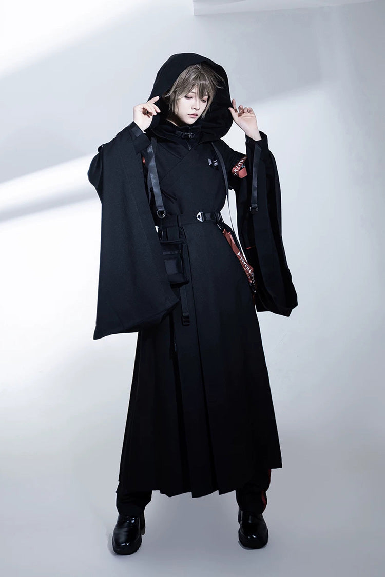 Stand Collar Long-Sleeve Gothic Prince Ouji Skirt Set