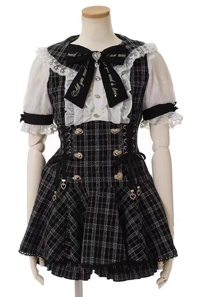 Japanese Lace Sweet Jirai Kei Dress Blouse Shorts Set