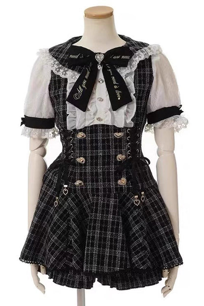 Japanese Lace Sweet Jirai Kei Dress Blouse Shorts Set