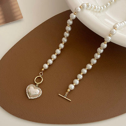 Elegant Heart Pearl Necklace SP19587