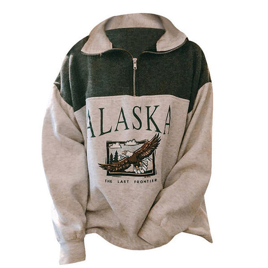 Alaska eagle  Zip Up Sweatshirt