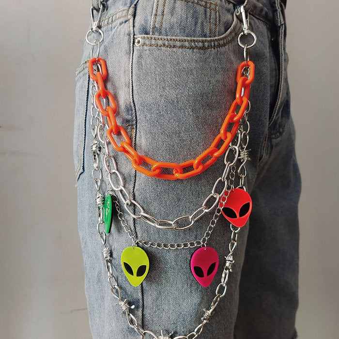 Colorful Alien Pant Chain Belt