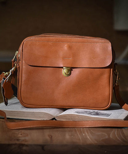 Orange Bag Leather Durable Art Versatile Cross-body