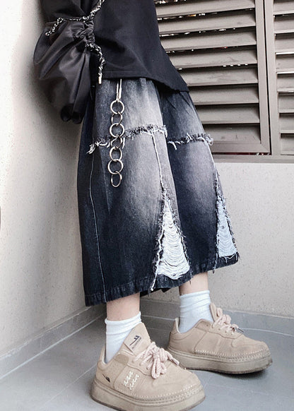 Black Original Design Oversized Summer Men Shorts Elastic Waist