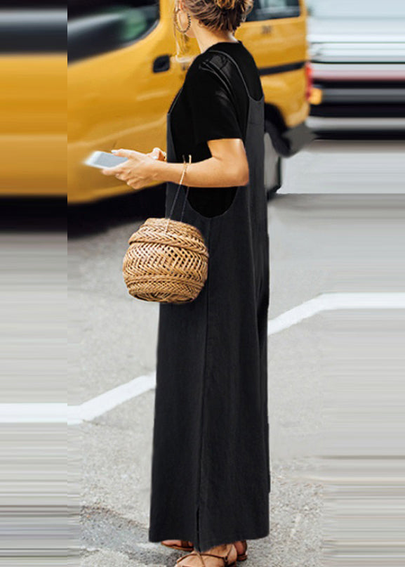 Boho Army Green Slash Neck Solid Jumpsuit Sleeveless