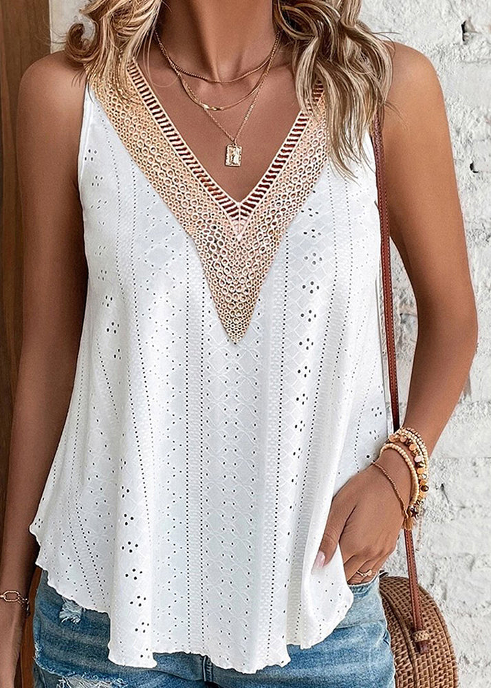 Tanks Green Summer Out Patchwork Hollow Boho