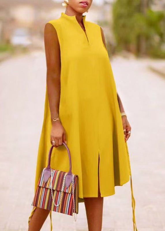 Green Dresses Collar Boho Maxi Stand Print Summer