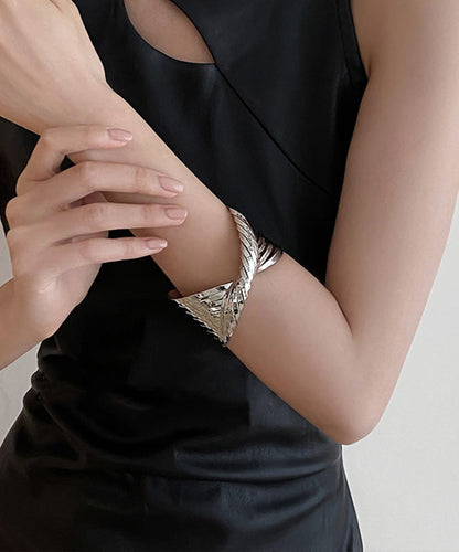 Cuff Metal Boho Cross Silk Open