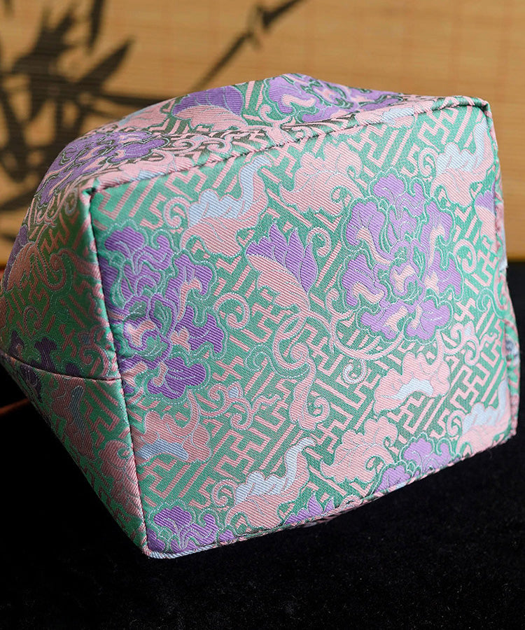 Boho Versatile Bag Bucket Drawstring Silk Print