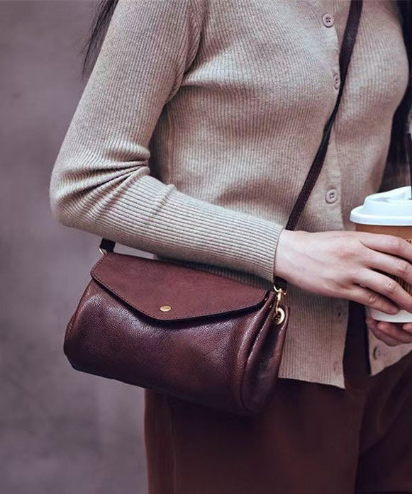 Cross-body Solid Khaki Botique Durable Leather Bag