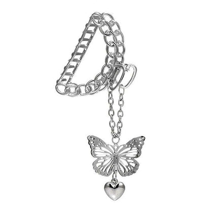 Pince à cheveux en forme de cœur et de papillon