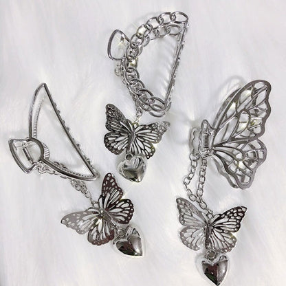 Pince à cheveux en forme de cœur et de papillon