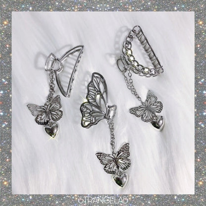 Pince à cheveux en forme de cœur et de papillon