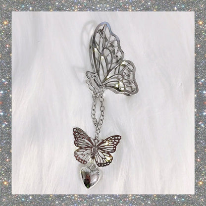 Pince à cheveux en forme de cœur et de papillon