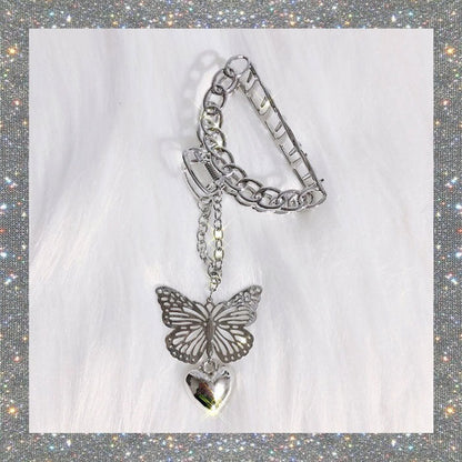 Pince à cheveux en forme de cœur et de papillon