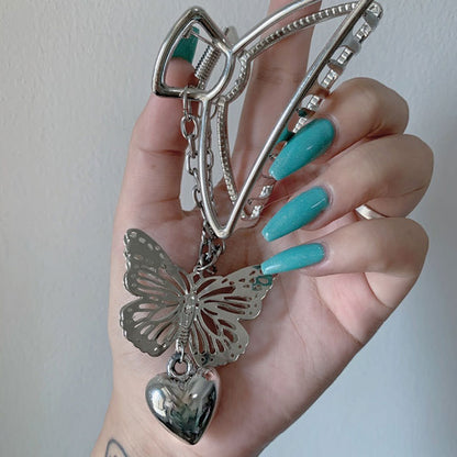 Pince à cheveux en forme de cœur et de papillon