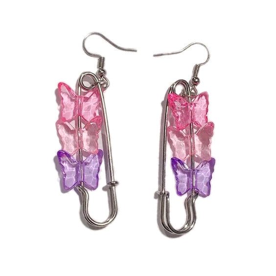 Butterfly Safety Pin Earrings