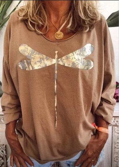 Casual Black O Neck Print Cotton Sweatshirts Long Sleeve