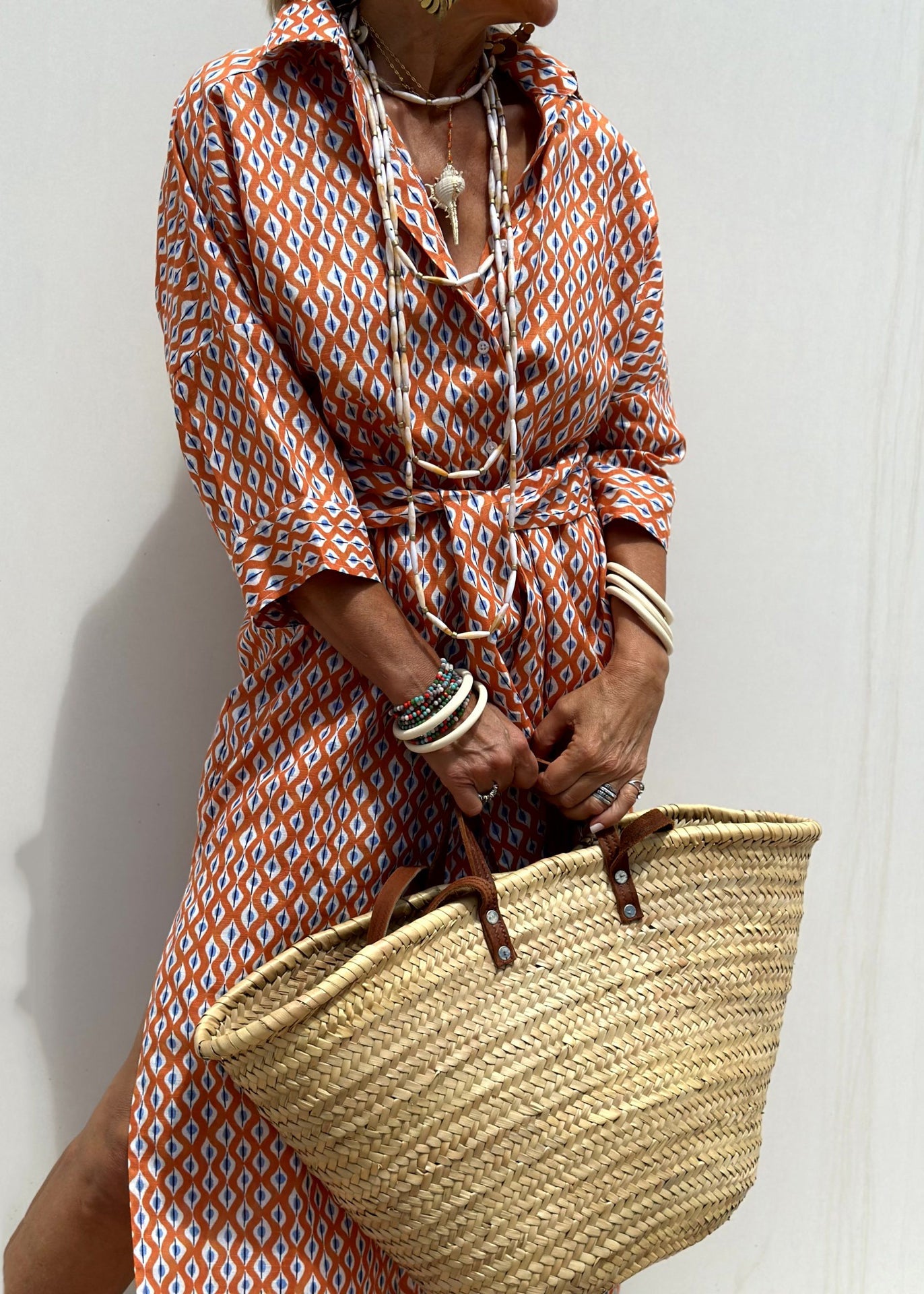 Sleeve Open Side Bracelet Striped Patchwork Shirts Blue Dress Casual Long