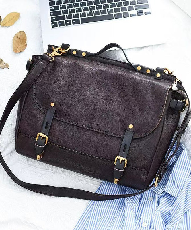 Khaki Large Bag Casual Capacity CrossBody Messenger Leather