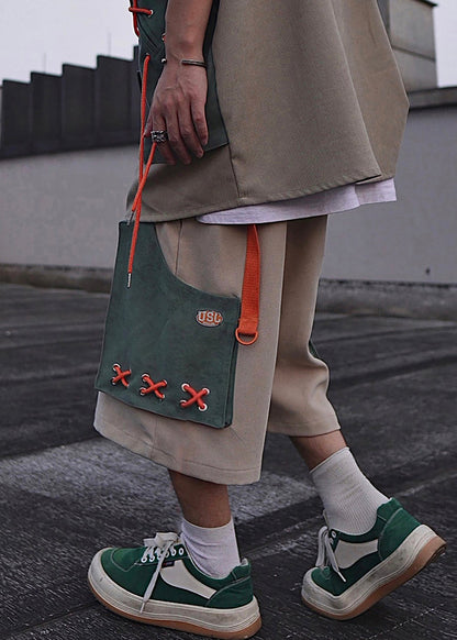 Casual Khaki Pockets Oversized Cotton Mens Shorts Summer