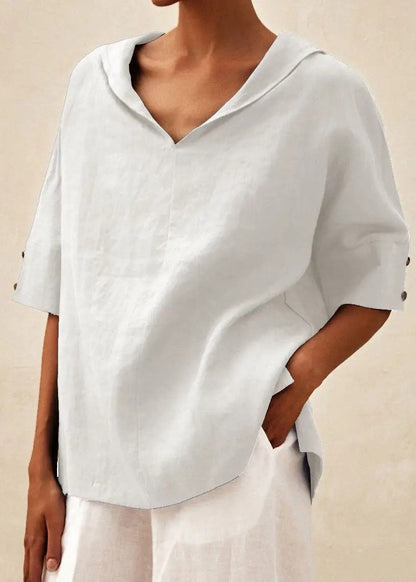 Casual Orange O-Neck Side Open Shirts Short Sleeve