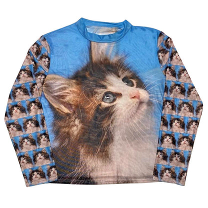 Long Graphic Sleeve Cats Everywhere