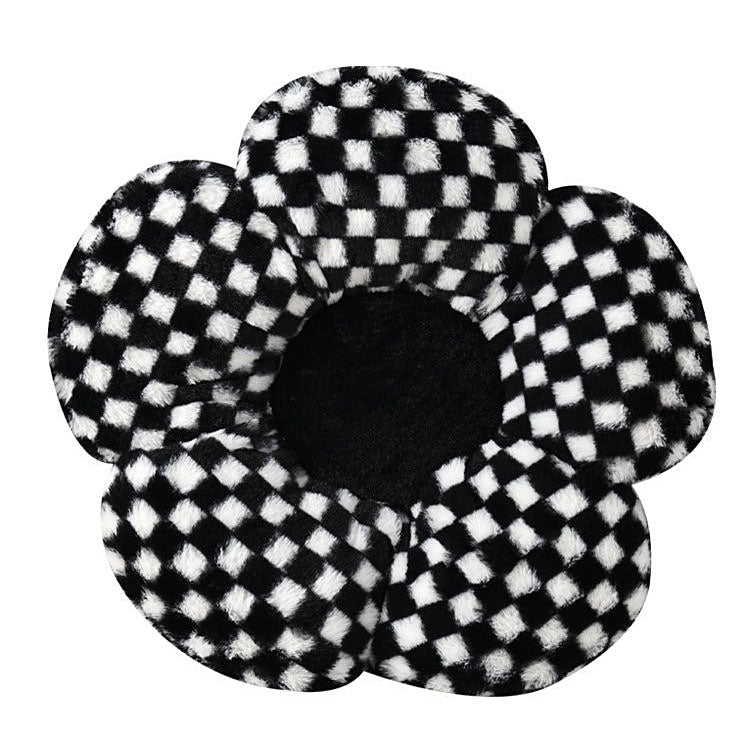 Kawaii Checkered Flower Pillow