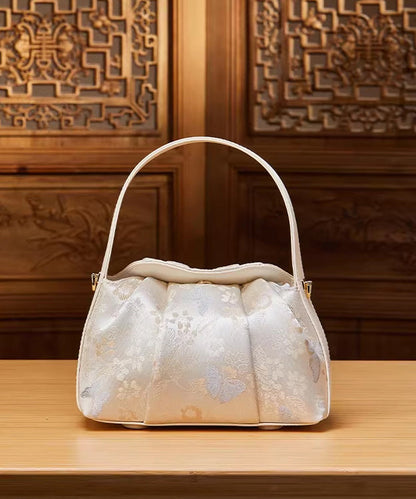 Tote Versatile Bag Chinese Jacquard Beige Style