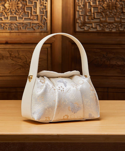 Tote Versatile Bag Chinese Jacquard Beige Style
