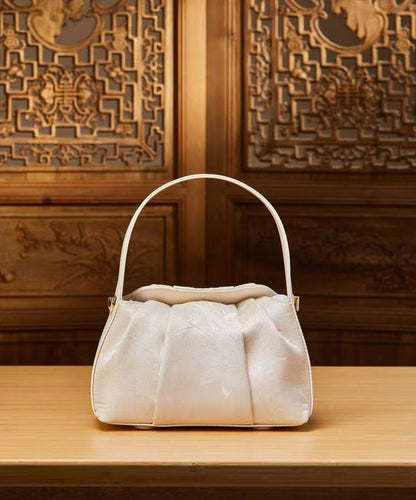 Tote Versatile Bag Chinese Jacquard Beige Style