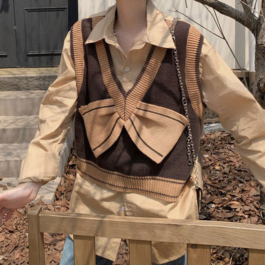 Chocolate Brown Bow Vest