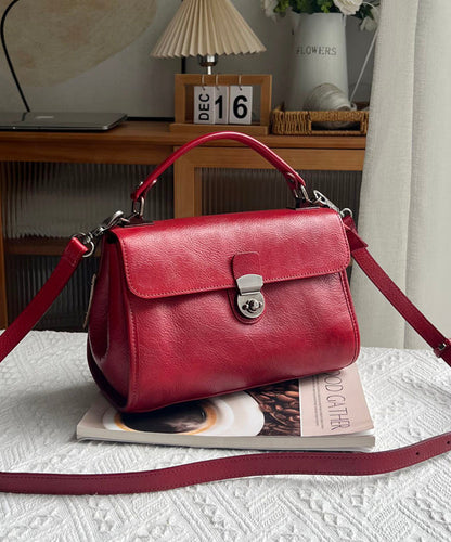 Bag Messenger Orange Versatile Classy Solid Leather Durable