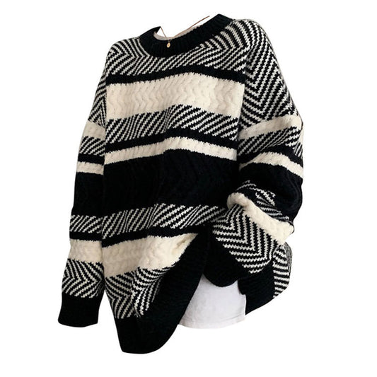 Pull en tricot noir vintage