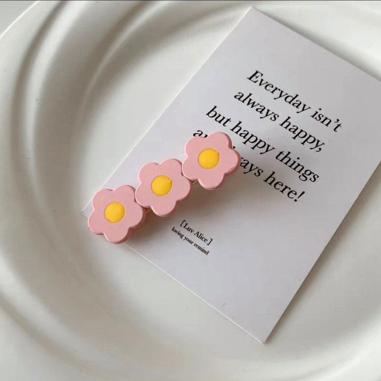 Pastel Flower Hair Clips Set