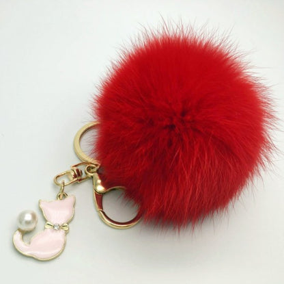 Kawaii Cat Plush Ball Pom Pom Keychain SP1812013