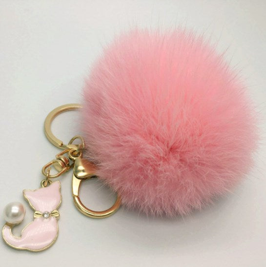 Kawaii Cat Plush Ball Pom Pom Keychain SP1812013