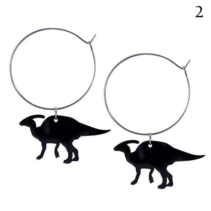 Boucles d'oreilles créoles dinosaures